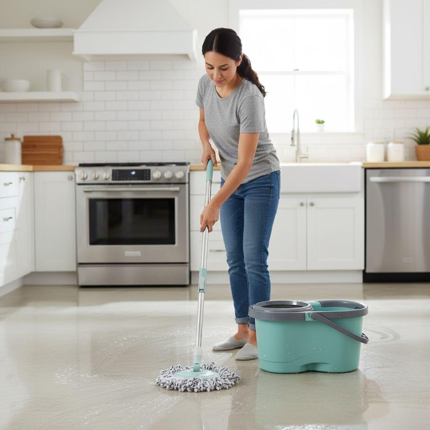 Mopa Trapeador Fregona Giratoria 360 Verde-2