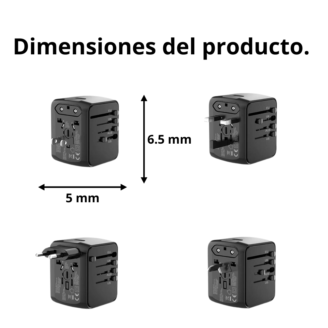 Adaptador Enchufe Multifuncional Universal Usb 100v/240v-3