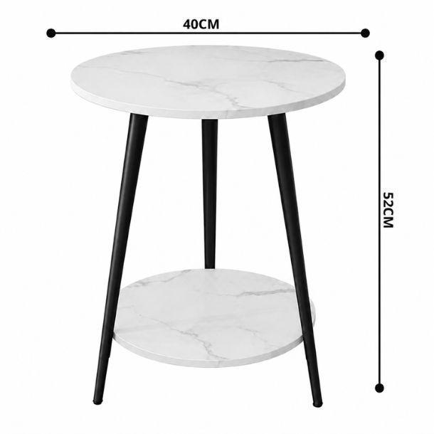 Mesa de Centro Redonda 40x40x52cm Decoración Minimalista-1