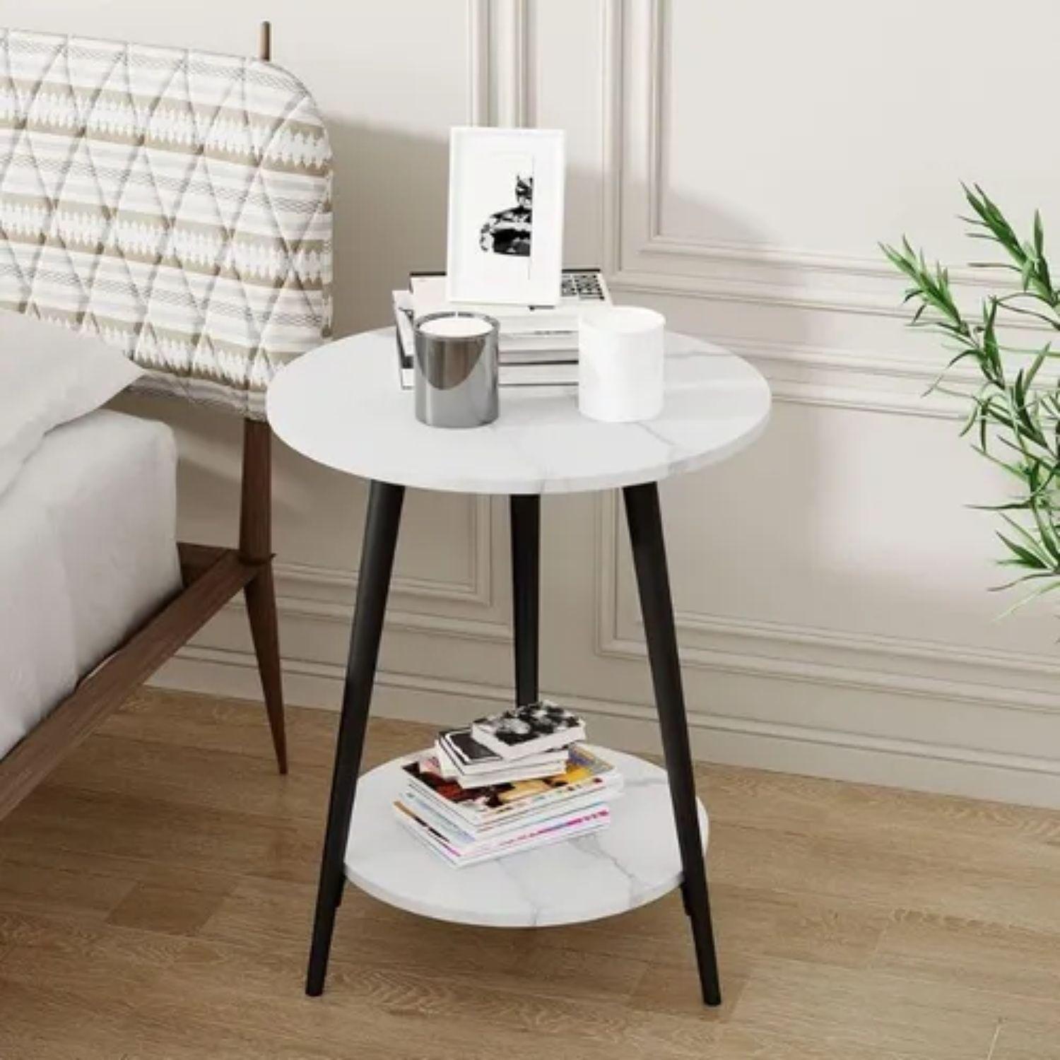 Mesa de Centro Redonda 40x40x52cm Decoración Minimalista-4