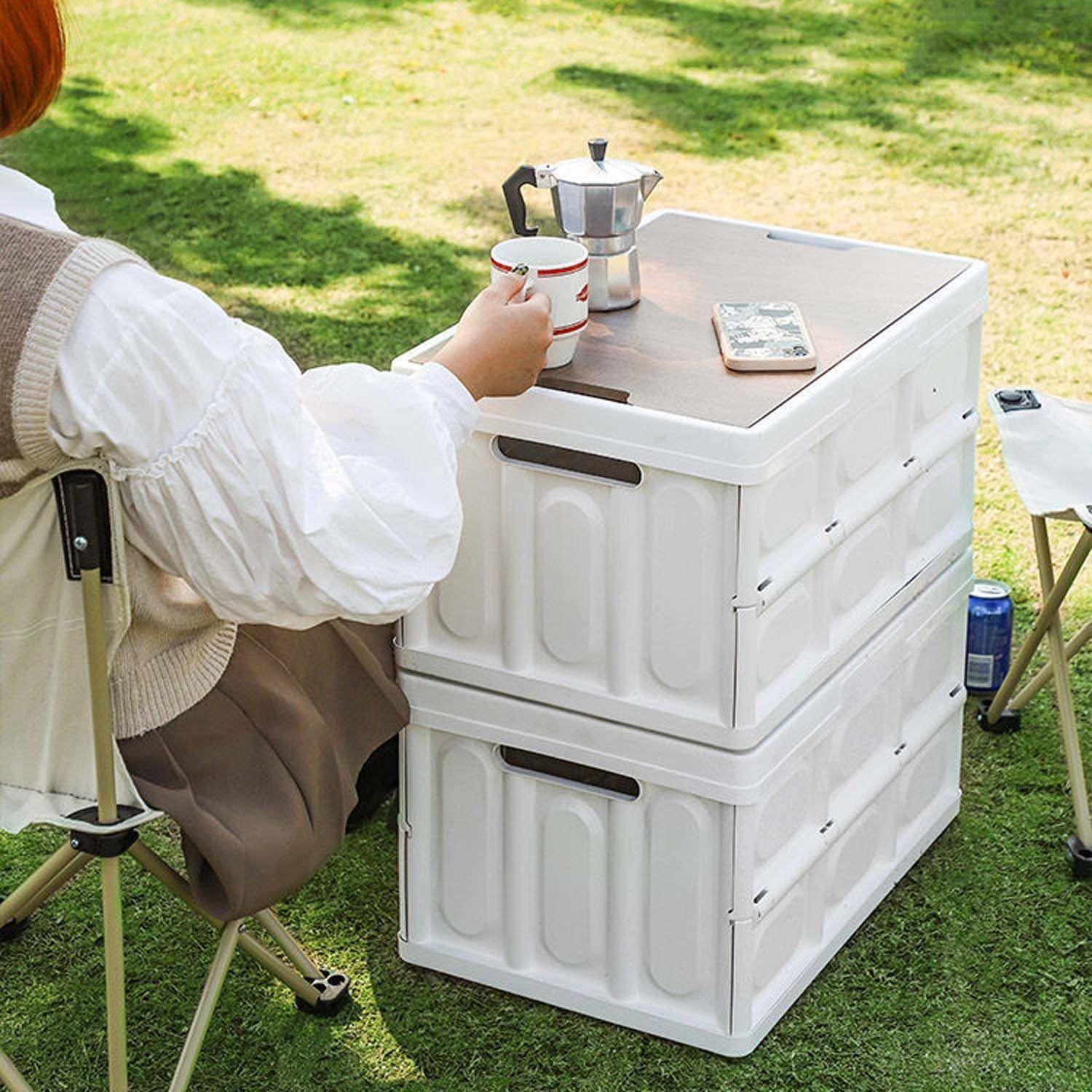Caja de Almacenamiento Plegable con Tapa Multifunc-2