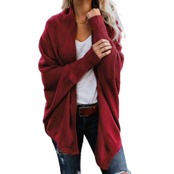 Sweater De Dama Chaleco Abrigo Mujer - Rojo-0