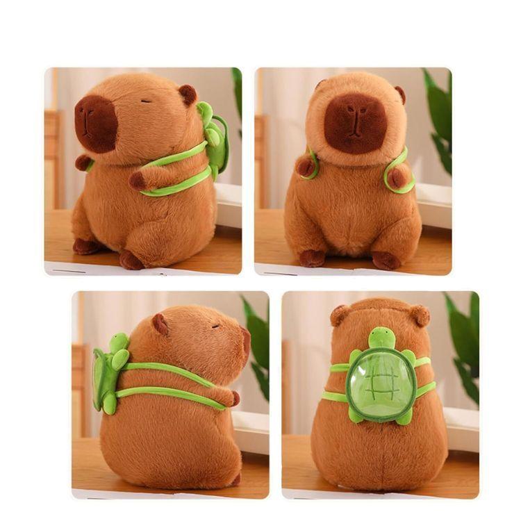 Peluche De Capibara Kawaii Carpincho Mochila Tortuga 50Cm-4