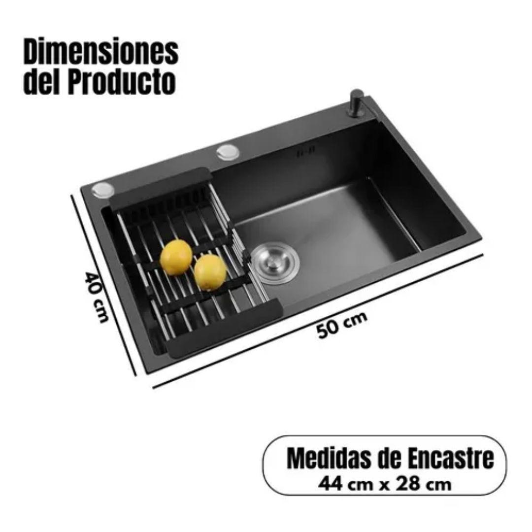 Lavaplatos Mate Acero Inoxidable 44x28 Encastre-2