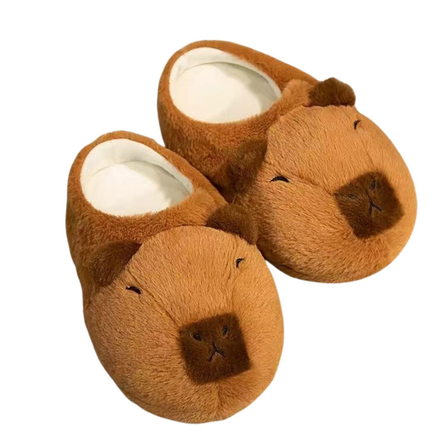 Pantuflas De Algodon Capibara Kawaii Invierno Confort-0