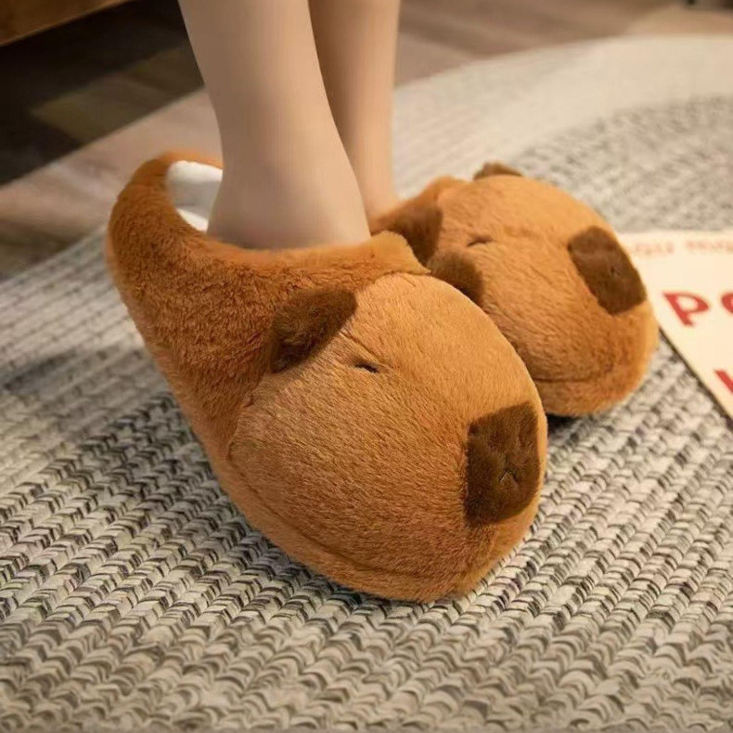 Pantuflas De Algodon Capibara Kawaii Invierno Confort-1