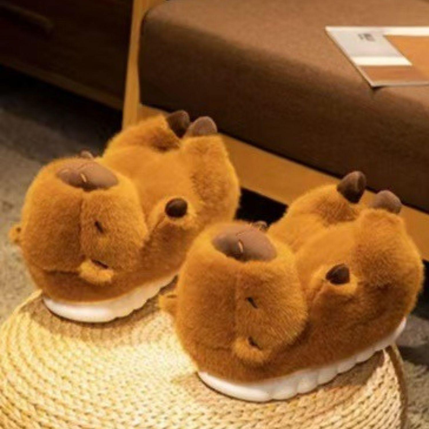 Pantuflas De Algodon Capibara Kawaii Invierno Confort-2