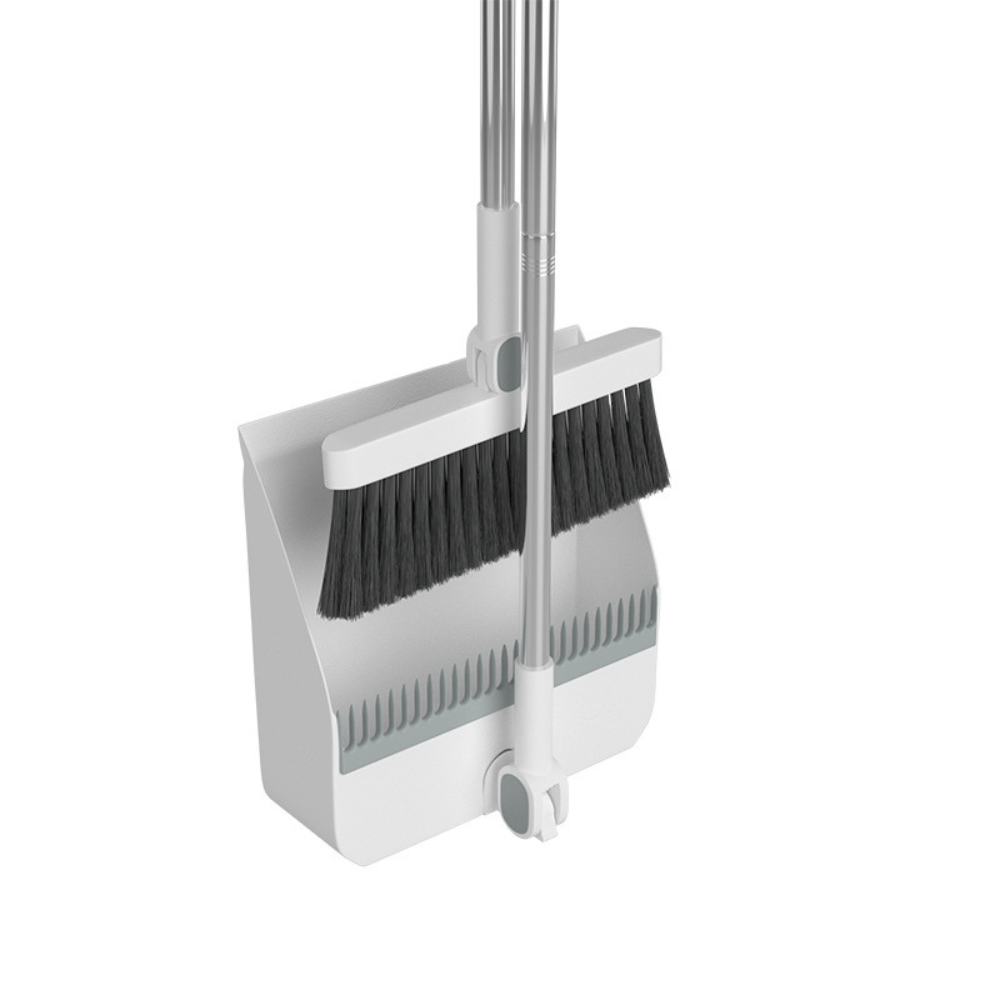 Set Escoba y Pala Con Dientes Plegable Gira 180 Grados-0