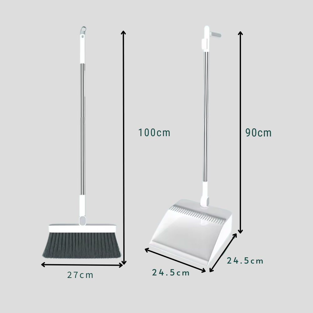 Set Escoba y Pala Con Dientes Plegable Gira 180 Grados-6