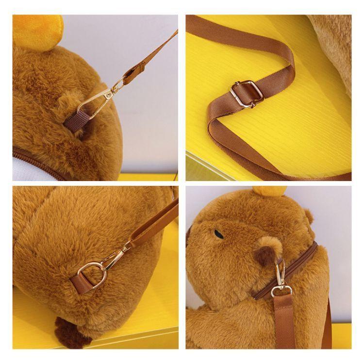 Mochila De Felpa Capibara Kawaii Para Niños Unisex-3