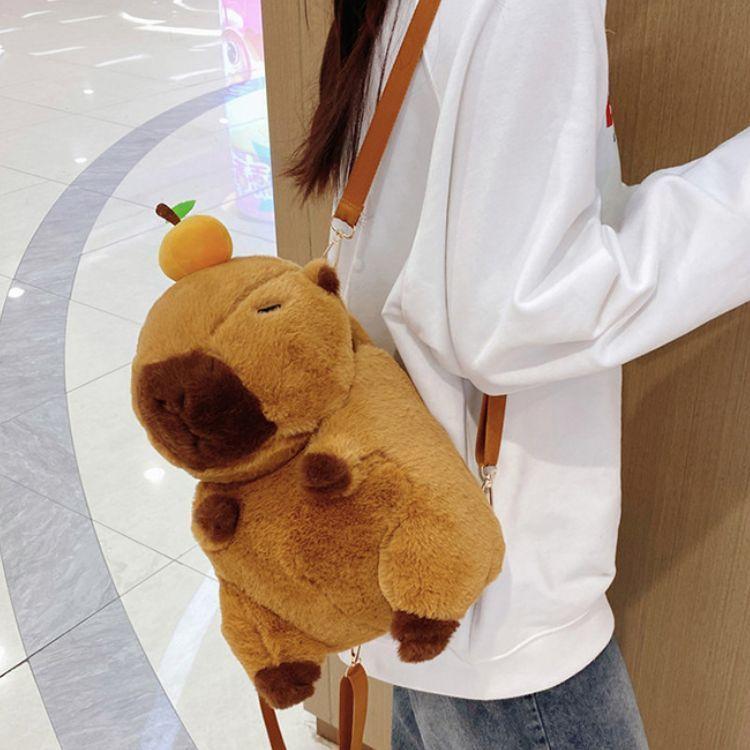 Mochila De Felpa Capibara Kawaii Para Niños Unisex-5