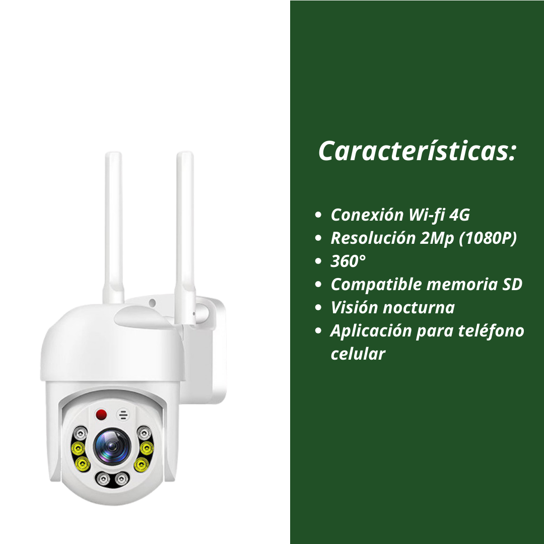 Camara Ptz Seguridad Smart Hd Wi-fi 360 Exterior Interior-2