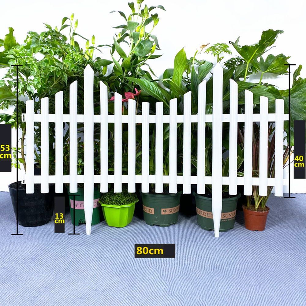 Valla de Jardín con Borde Blanco Pack 4 Resistente 80x53cm-4