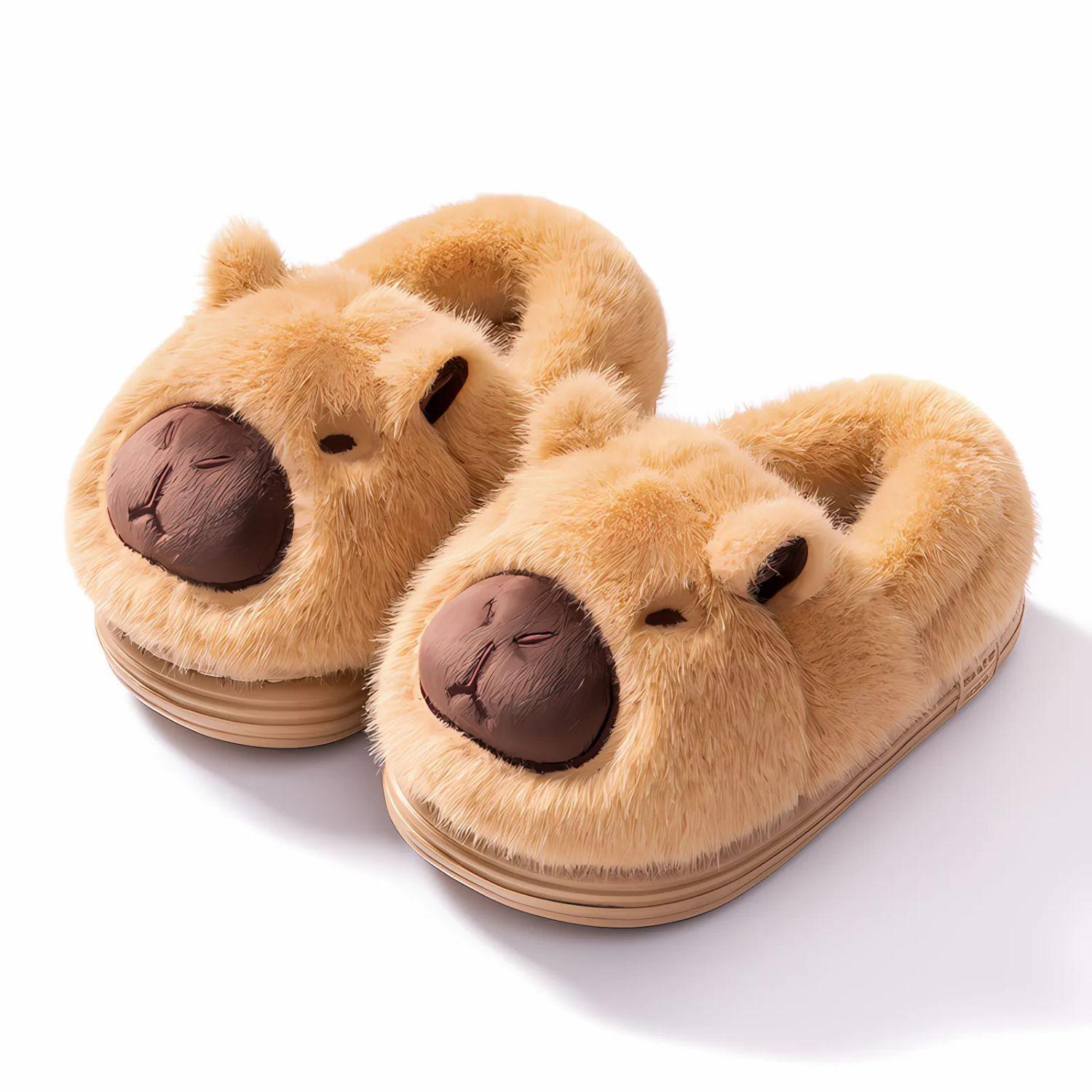 Pantuflas De Felpa Suave Capibara Kawaii Antideslizantes-0