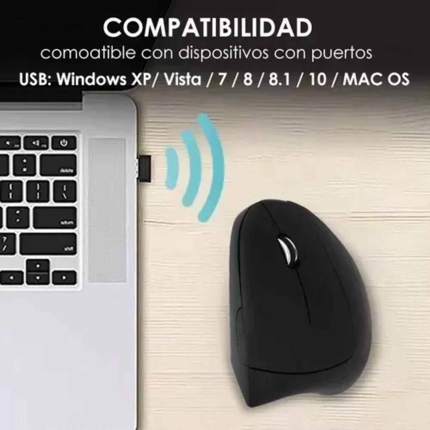 Raton Vertical Mouse Inalambrico Ergonomico Gamer 2.4g USB-2