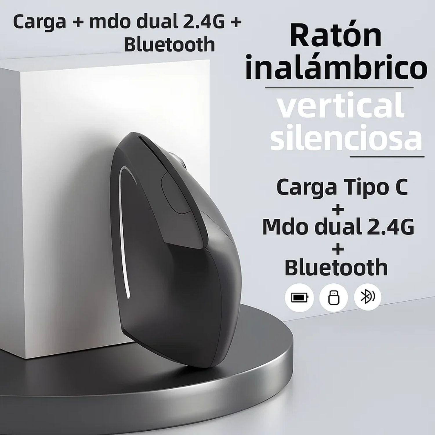 Raton Vertical Mouse Inalambrico Ergonomico Gamer 2.4g USB-4