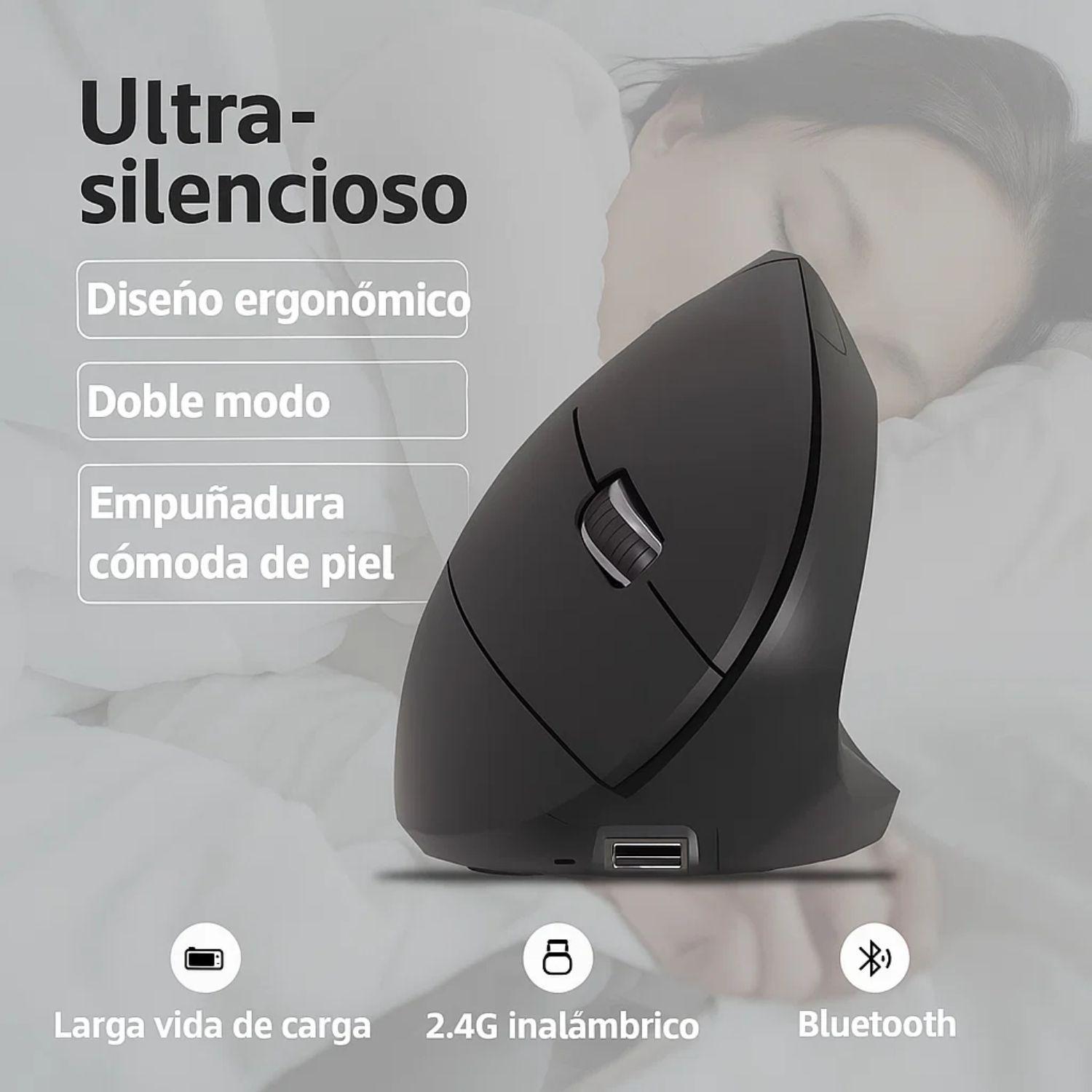 Raton Vertical Mouse Inalambrico Ergonomico Gamer 2.4g USB-5