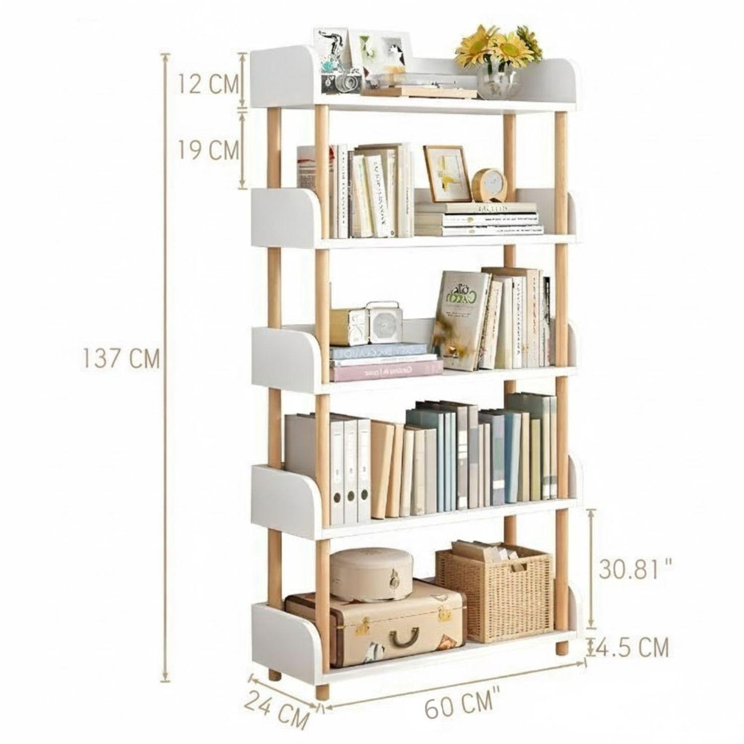Estantería Librero 5 Niveles Diseño Abierto Living 60x24x137-3
