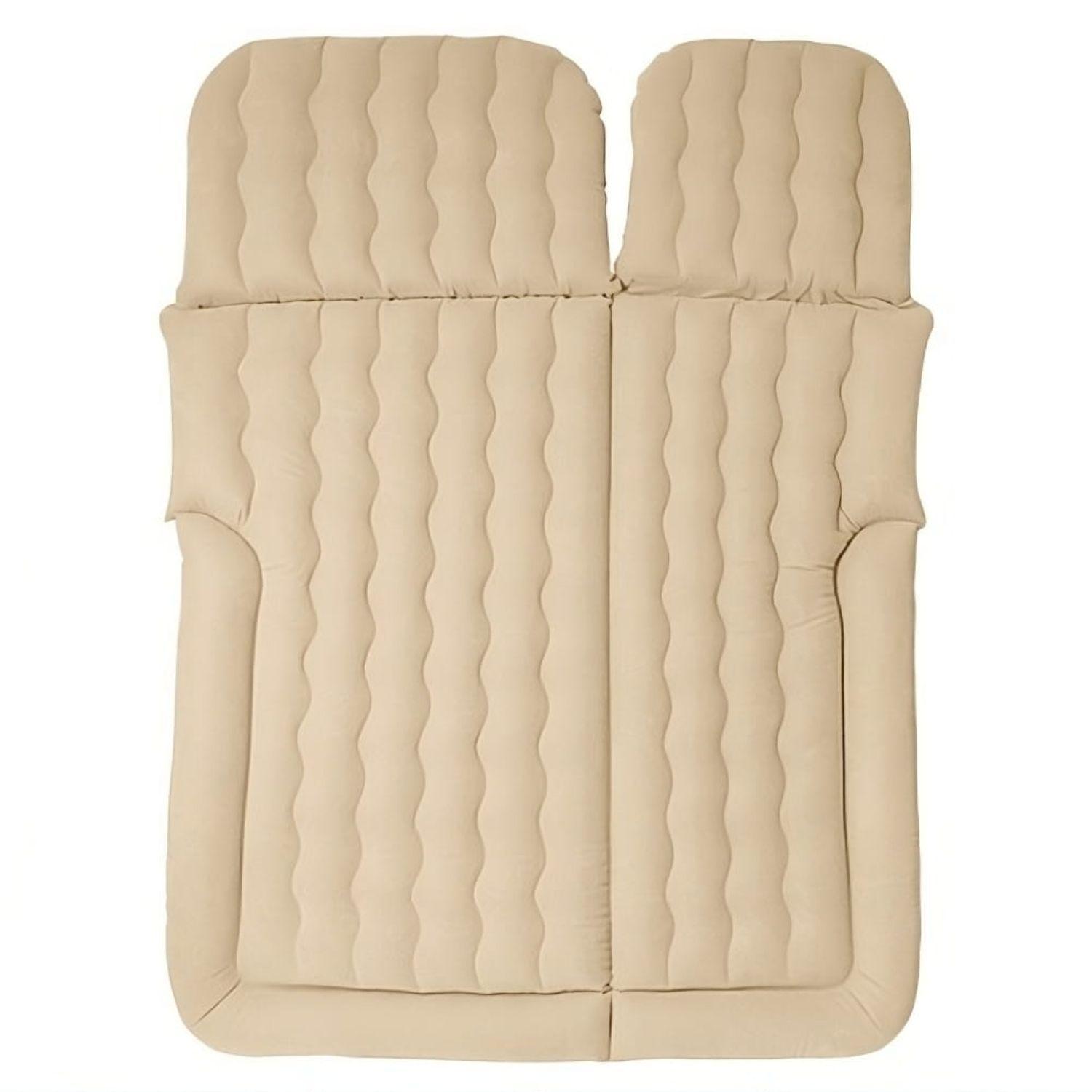 Cama Colchon Inflable Cubre Asientos Auto Multi Uso Beige-0