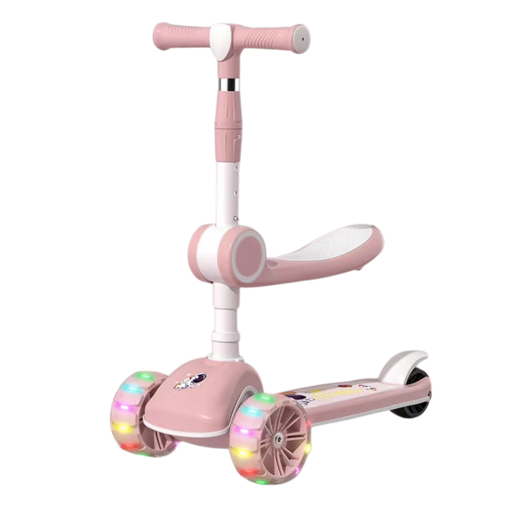 Scooter Monopatín 3 Ruedas Led Musical Plegable Niños Regulable-0