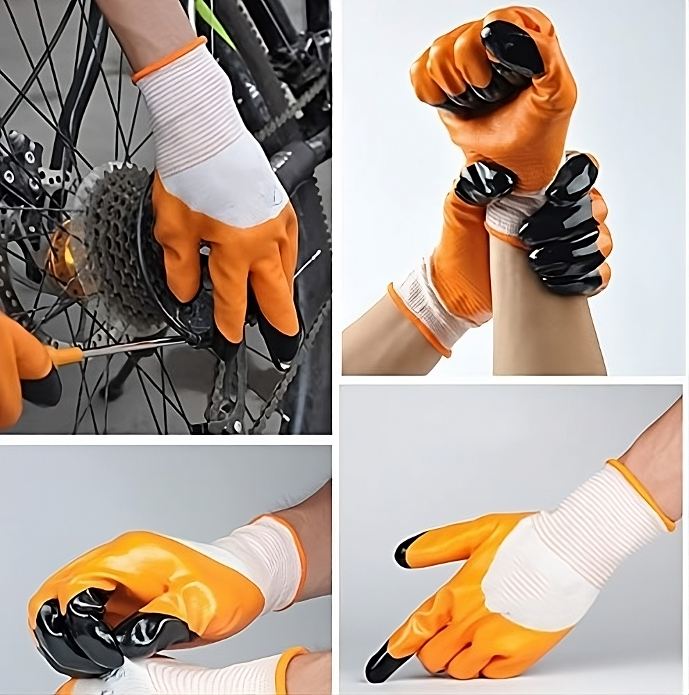 Pack x12 Guantes de Goma Antideslizantes Jardin Limpieza y mas-5