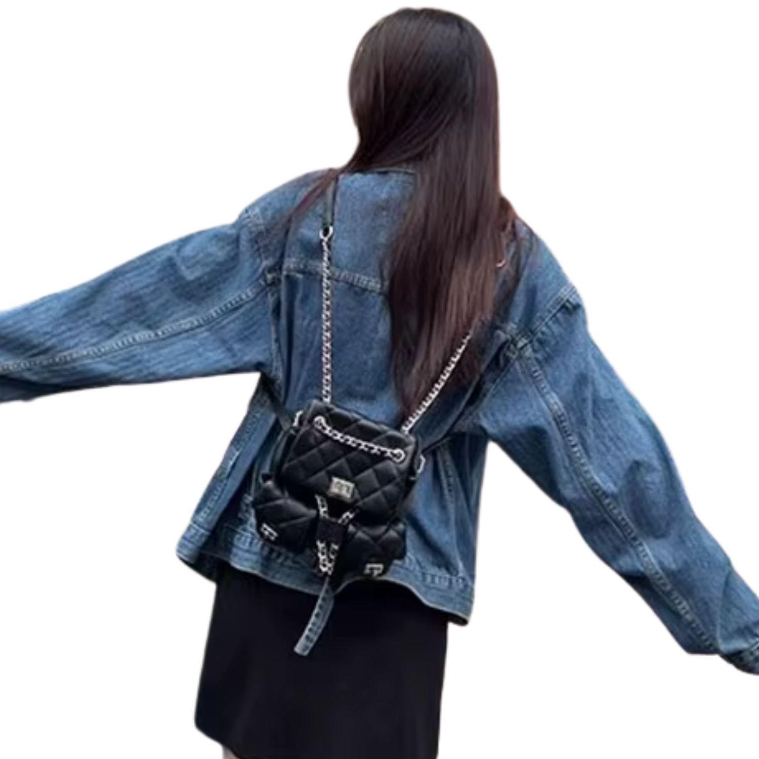 Cartera De Cuero Pu Tipo Mochila Urbana Elegante Para Dama-2