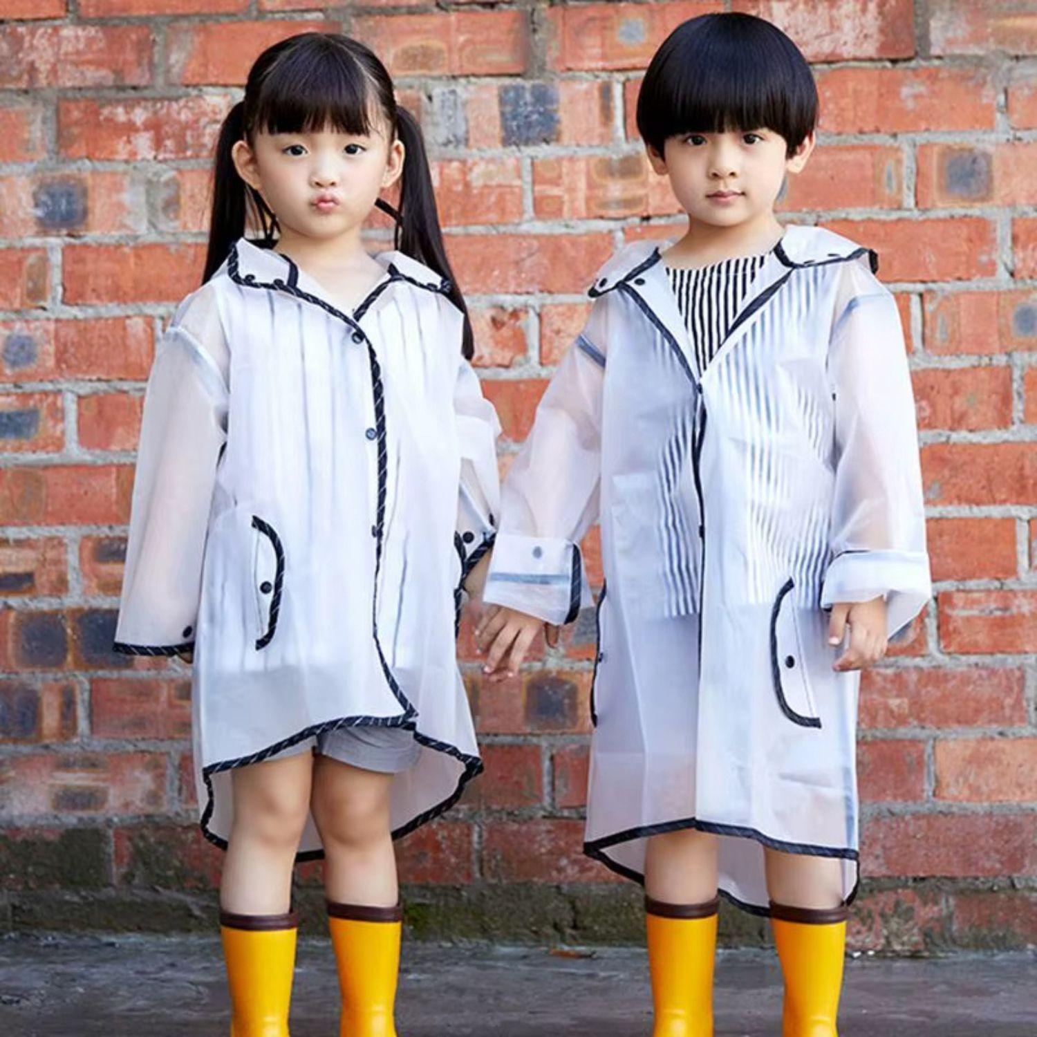 Poncho Impermeable Para Niños Con Gorro Lluvia Resistente-2