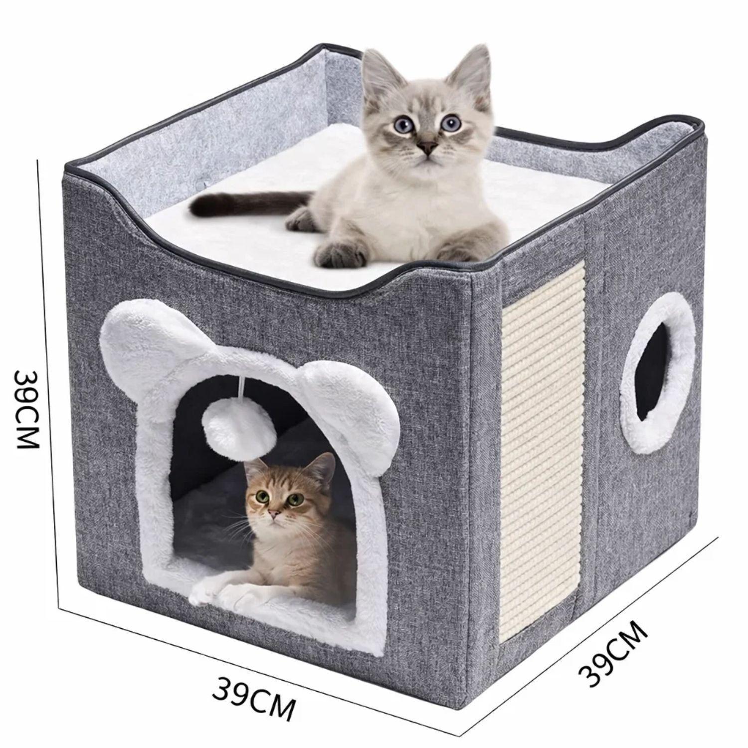 Cama Escondite Para Gatos Casa De Interior Suave-1