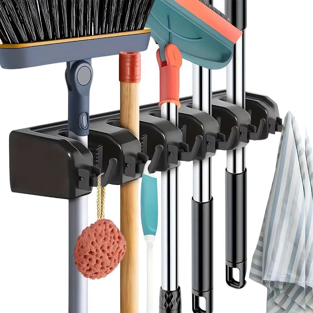 Soporte Útiles De Aseo Hogar Escobas Organizador Estático-0
