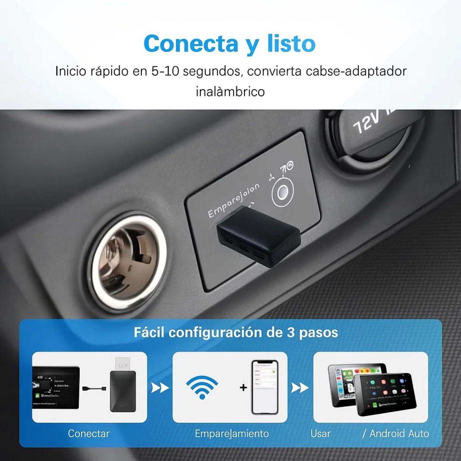 Adaptador Carplay Inalambrico USB Conexión Automática-4
