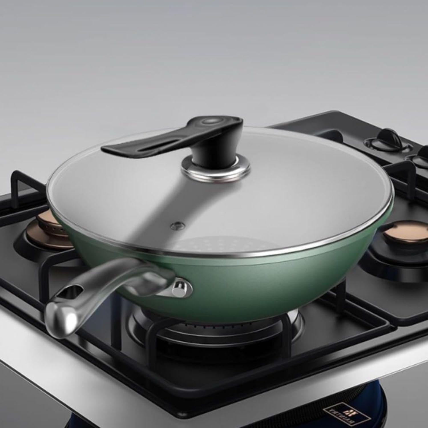 Sartén De Cocina Coccion Antiadherente 32CM Con Tapa-4