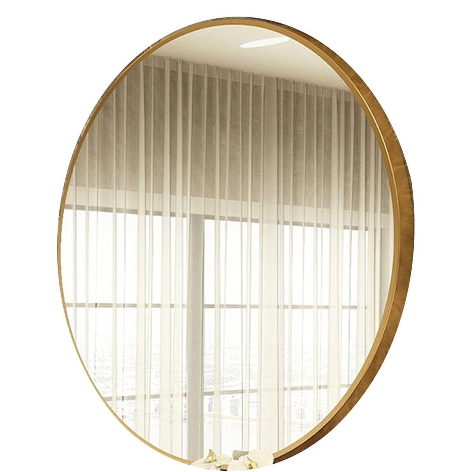 Espejo Circular De Pared Elegante Redondo 80cm De Diametro-0