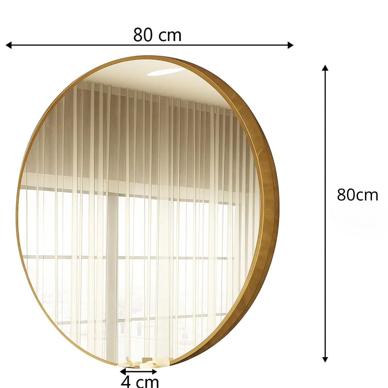 Espejo Circular De Pared Elegante Redondo 80cm De Diametro-3
