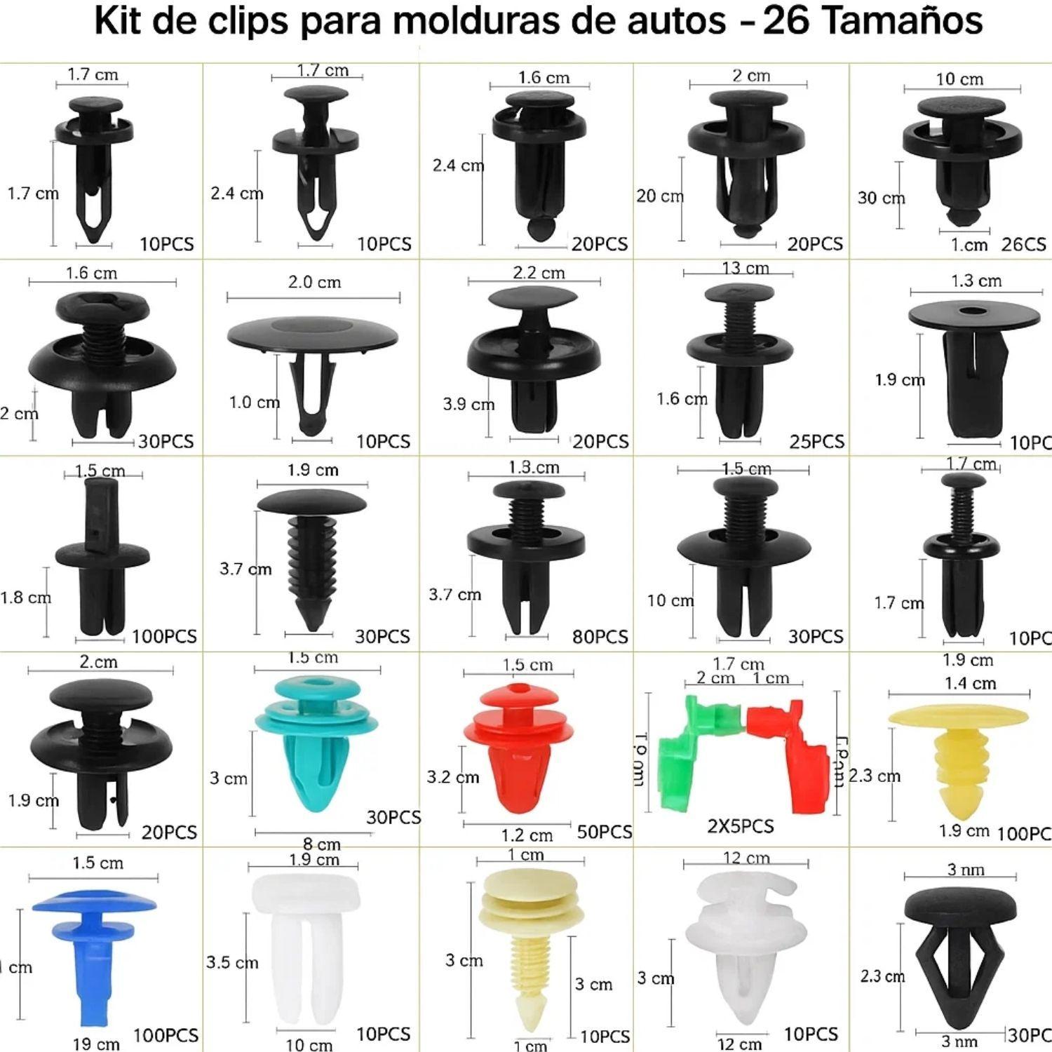 Kit 725 Piezas Clip Broche Retención Auto Fijación Tapabarro-5