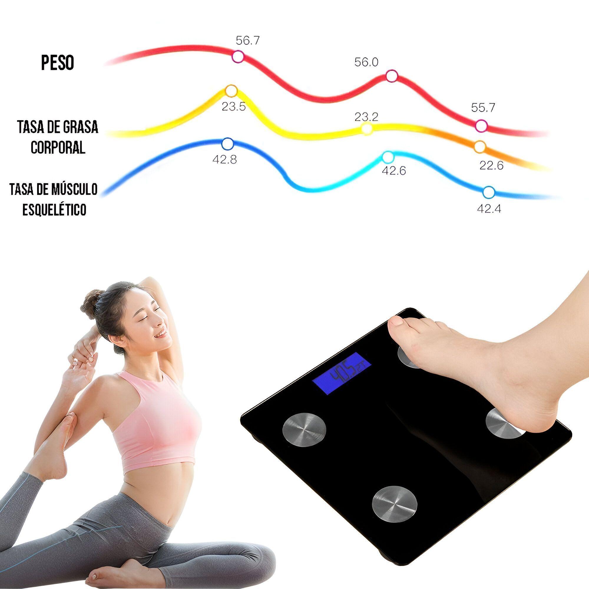 Balanza Pesa Baño Usb Digital Bluetooth Recargable 180kgs-5