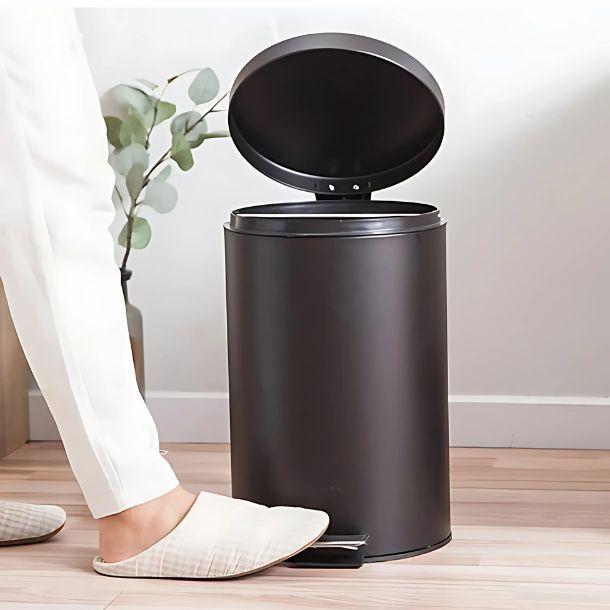 Papelera 8 Litros Elegante Con Pedal Basurero Ofic-2