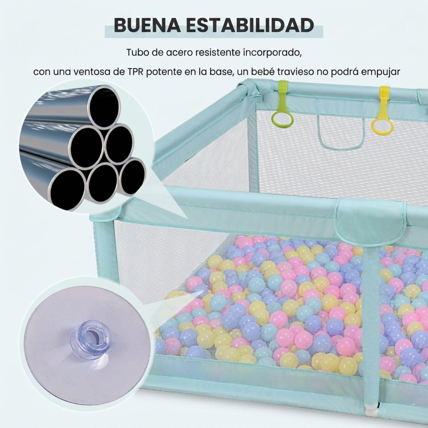 Corral Para Bebés Con Alfombra Y Pelotas Valla De Seguridad-2