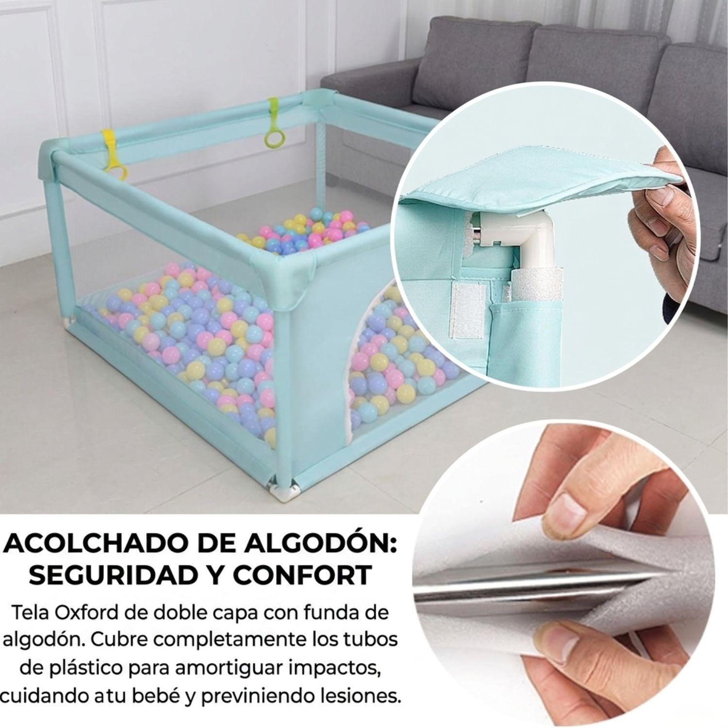 Corral Para Bebés Con Alfombra Y Pelotas Valla De Seguridad-4