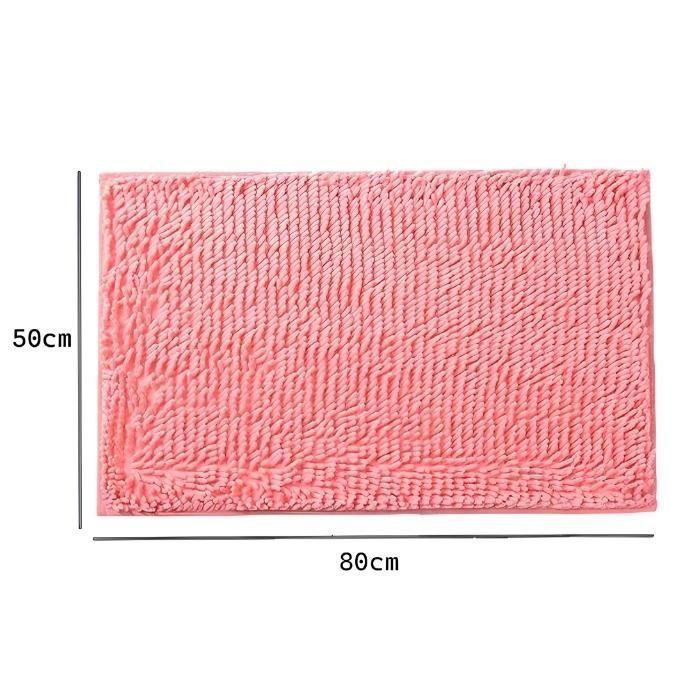 Alfombra Baño Microfibra Bajada Ducha Absorbente 50 X 80 Cm - Rosado-4