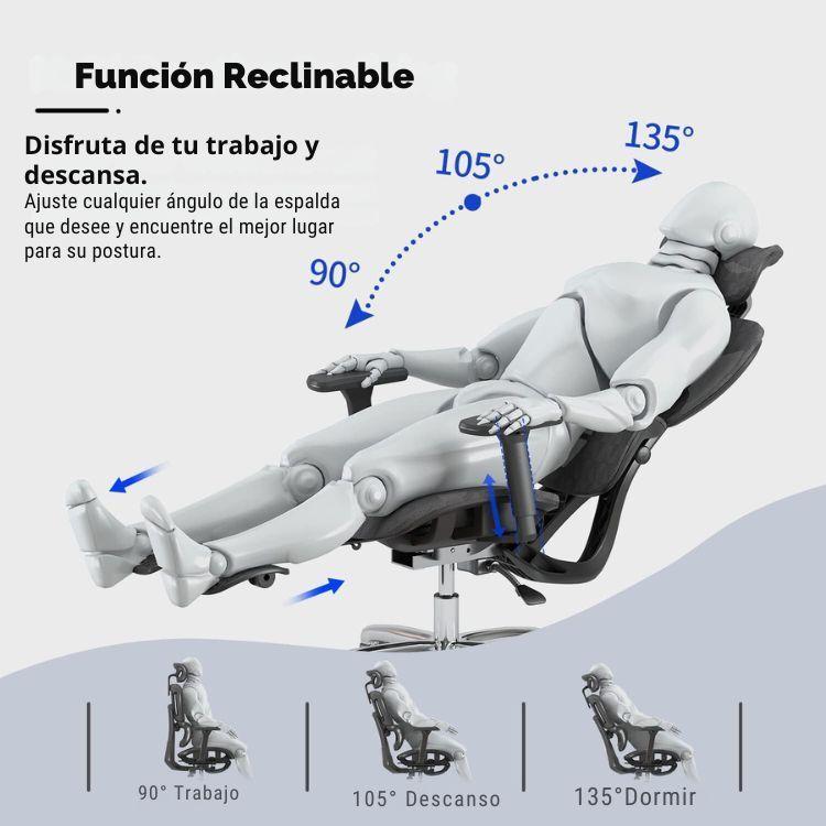 Silla Oficina Élite Ergonómica Soporte Lumbar Cervical Ajustable-7