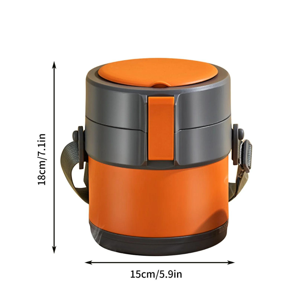 Lonchera Térmica Tupper De 2 Compartimientos 1.5L Portátil-1