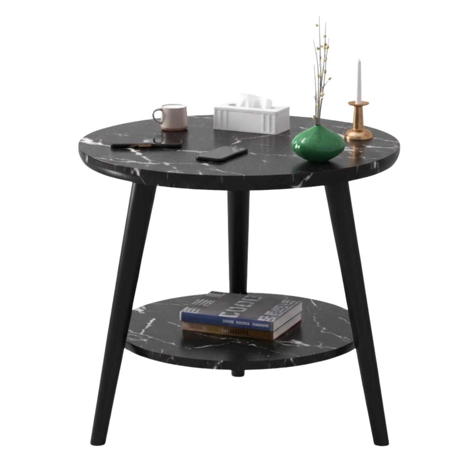 Mesa De Centro Con Diseño Nórdico 60x60x52cm-0