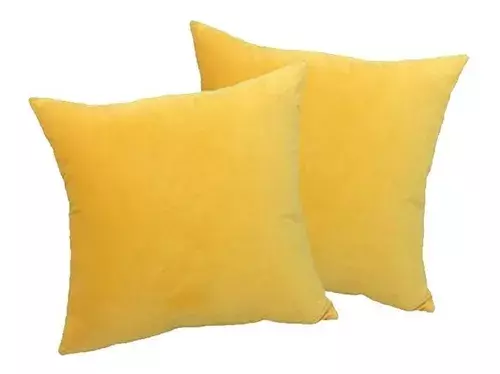 Almohada Cojín De Terciopelo Amarillo Oscuro-0