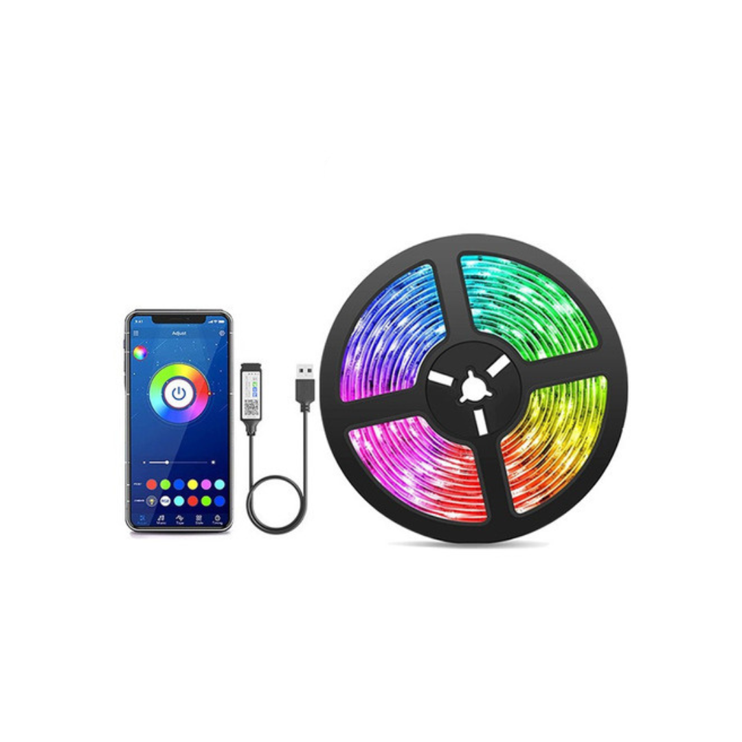 Kit de Luces de tira RGB Flexible, Bluetooth, voz-0
