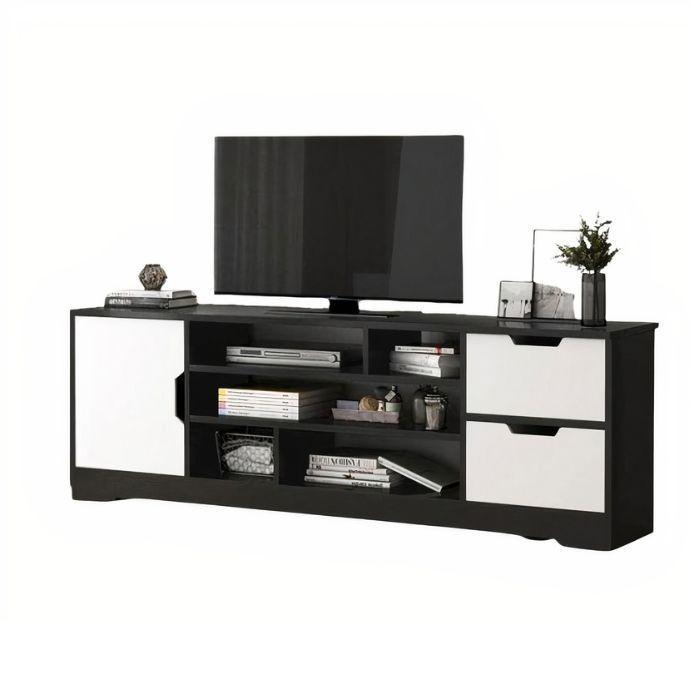 Rack De Sala De Estar Para TV Con Cajones Negro-0