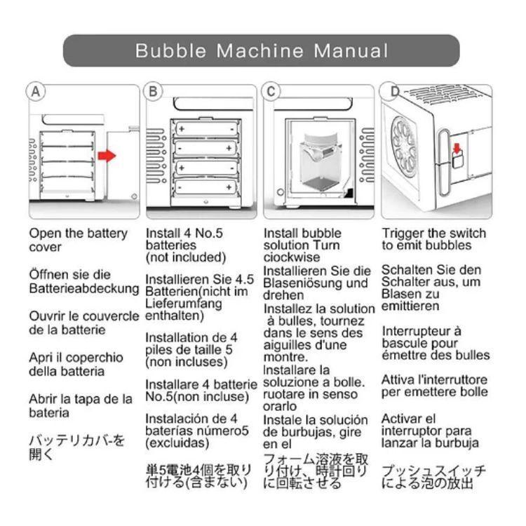 Máquina De Burbujas Portátil Fiestas Cumpleaños Eventos-6