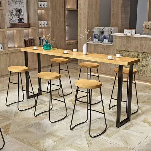 Silla De Bar Metálica 75 Cm Asiento Madera-3