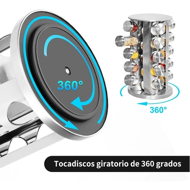 Rack Condimentero Especiero Giratorio Cocina 20 Pcs-2