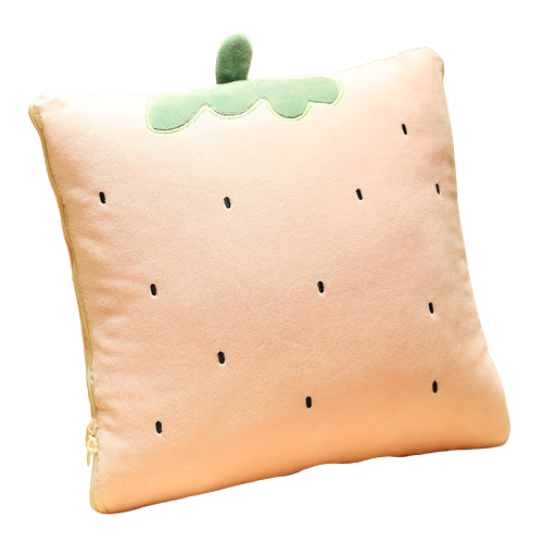 Manta De Almohada 2 En 1 Multiuso 1 Plaza 150 X 100 Cm Frutilla-0