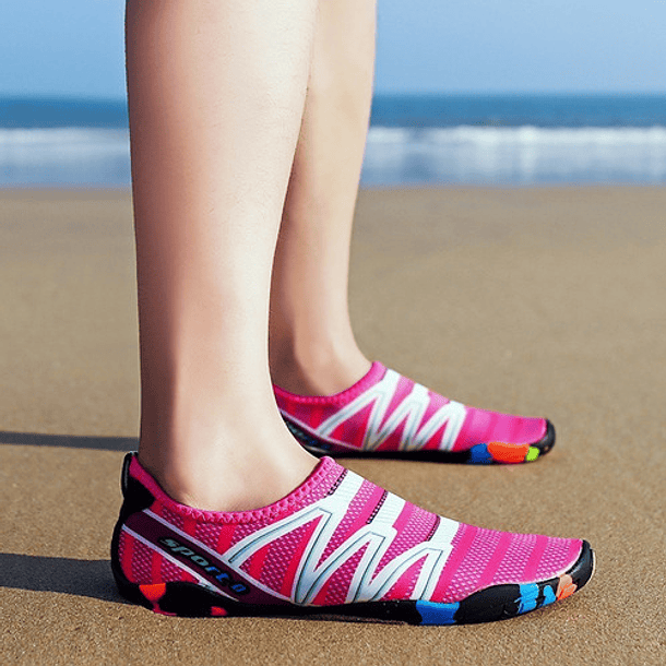 Zapatillas De Playa Zapatos De Natación Antideslizante Unisex - Rosa-2